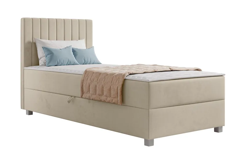 Veyran Sengepakke Kontinentalseng med Oppbevaring 90x200 cm - Beige - Møbler - Senger - Komplett sengepakke