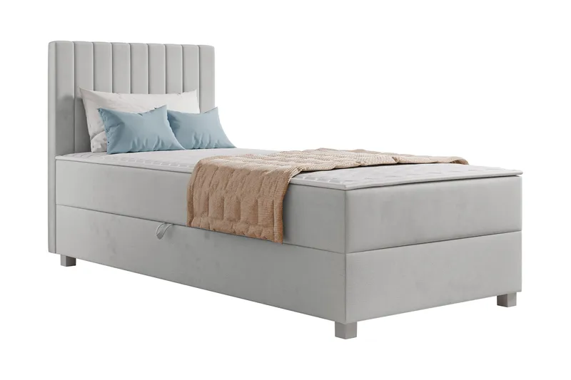 Veyran Sengepakke Kontinentalseng med Oppbevaring 90x200 cm, Grå