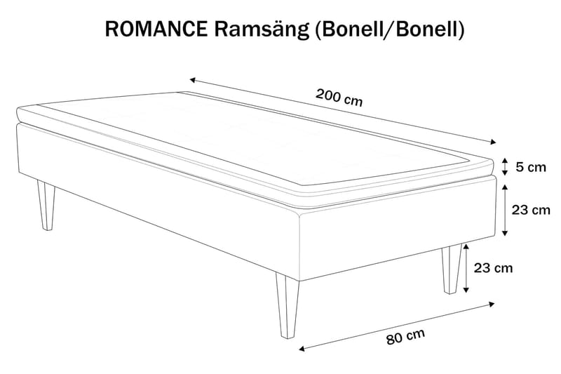 Viken Bas Rammeseng 80x200 cm - Grå - Møbler - Senger - Enkeltsenger