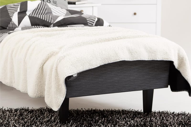 Viken Bas Rammeseng 80X200Cm - Grå, Konisk Eikeben - Møbler - Senger - Enkeltsenger