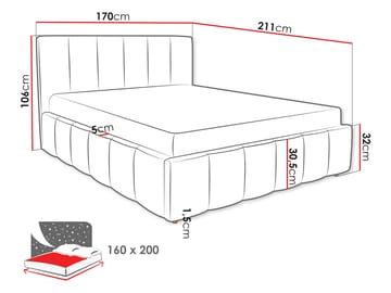 Vinvik Sengeramme med Oppbevaring 160x200 cm i Bouclé med Trestativ - Lys Beige - Møbler - Senger - Sengeramme & sengestamme
