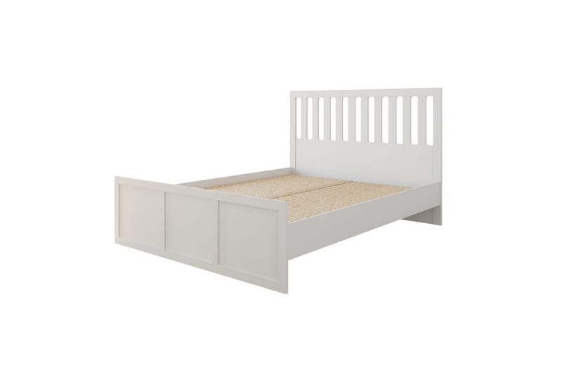 Vyric Sengeramme 160x200 cm i Malt Tre med Sengegavl, Hvit