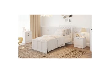 Vyric Sengeramme 90x190 cm i Malt Tre med Sengegavl - Hvit - Møbler - Senger - Sengeramme & sengestamme