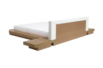 Zen Sengepakke – Dobbeltseng 160x200 cm i Tre med Sengegavl + Overmadrass - Hvit - Møbler - Senger - Sengeramme & sengestamme