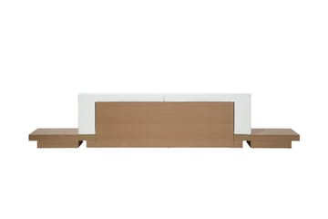 Zen Sengepakke – Dobbeltseng 160x200 cm i Tre med Sengegavl + Overmadrass - Hvit - Møbler - Senger - Sengeramme & sengestamme