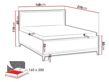 Zeylor Sengeramme 160x200 cm - Beige - Møbler - Senger - Sengeramme & sengestamme