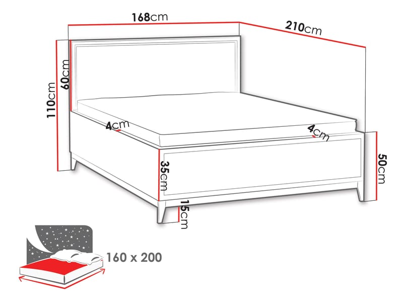 Zeylor Sengeramme 160x200 cm - Beige - Møbler - Senger - Sengeramme & sengestamme