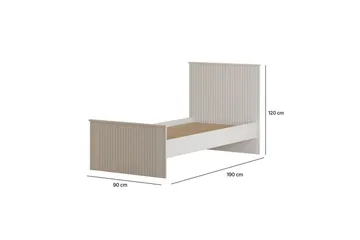Zyras Sengeramme 90x190 cm - Matt Hvit - Møbler - Senger - Sengeramme & sengestamme