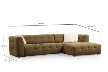 Octavian Sofa med Sjeselong 5-seter - Mørk beige - Møbler - Sofaer - Sofa med sjeselong