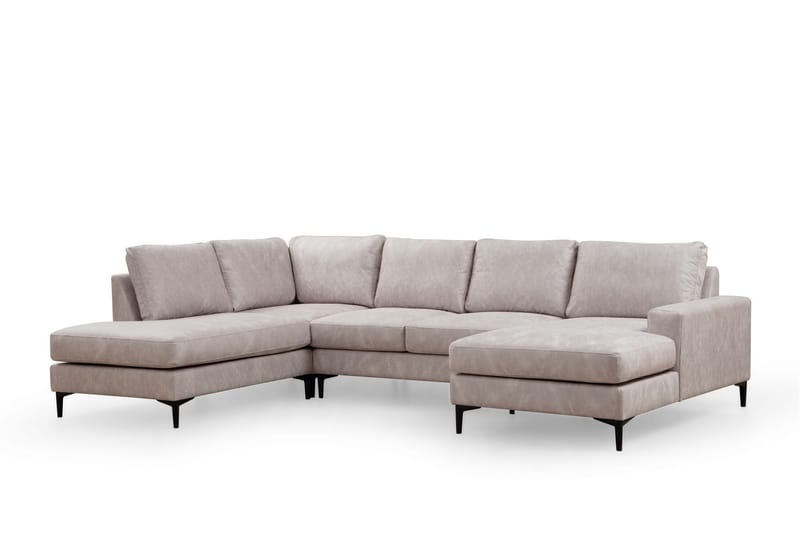Svanabyn Sofa m. Divan og Sjeselong 4-seter - Beige - Møbler - Sofaer - U-sofa