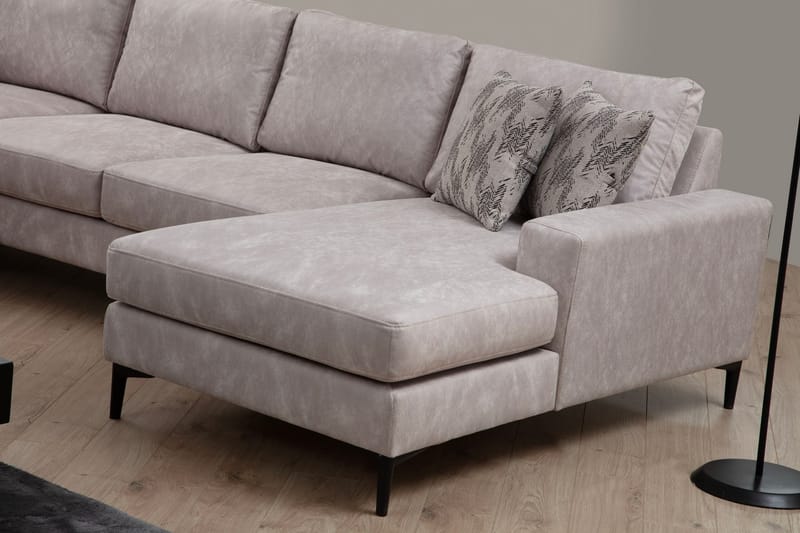 Svanabyn Sofa m. Divan og Sjeselong 4-seter - Beige - Møbler - Sofaer - U-sofa