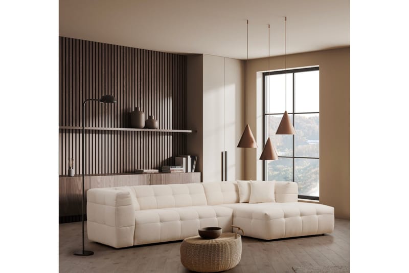 Octavian Sofa med Sjeselong 5-seter - Beige - Møbler - Sofaer - Sofa med sjeselong