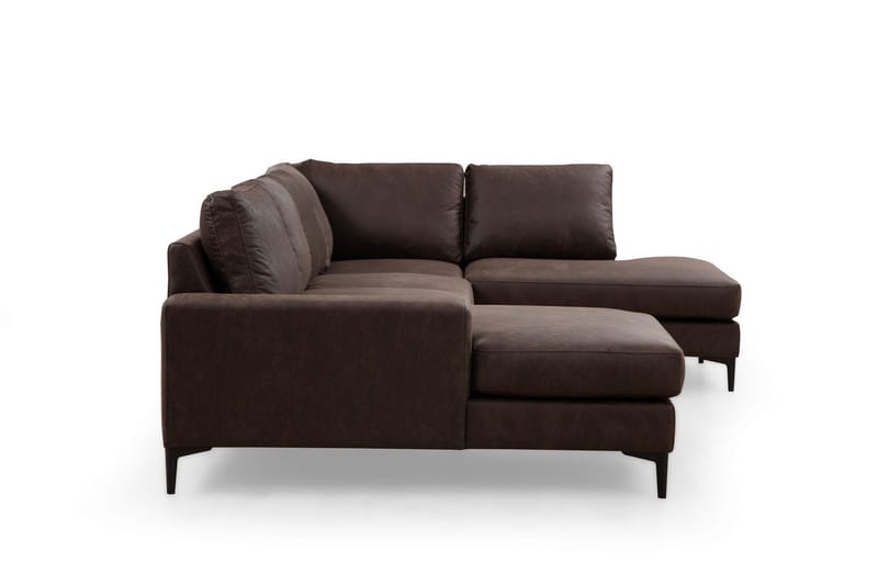 Svanabyn Sofa m. Divan og Sjeselong 4-seter - Mørkebrun - Møbler - Sofaer - U-sofa