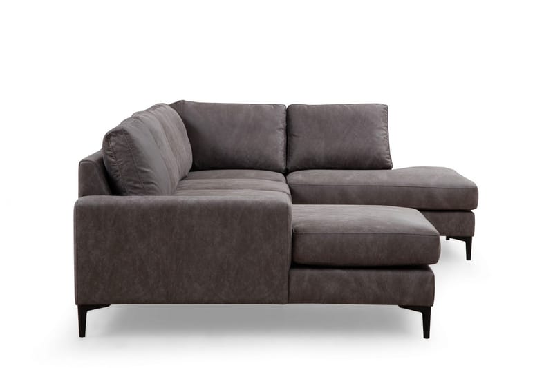 Svanabyn Sofa m. Divan og Sjeselong 4-seter - Antrasitt - Møbler - Sofaer - U-sofa