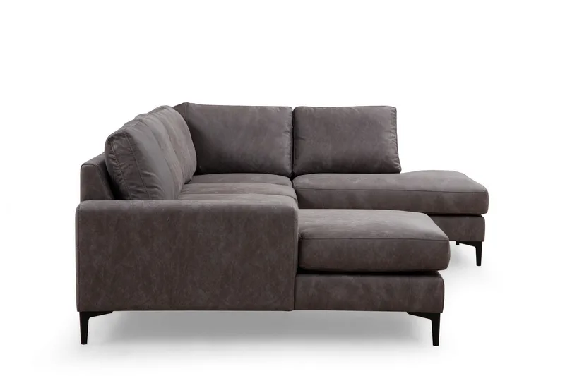 Svanabyn Sofa m. Divan og Sjeselong 4-seter - Antrasitt - Møbler - Sofaer - U-sofa