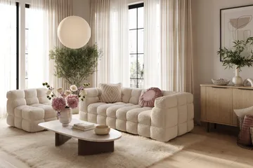 Elise 3-seters boblete sofa - Beige - Møbler - Sofaer - Sofa 3 seter
