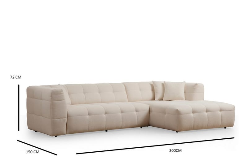 Octavian Sofa med Sjeselong 5-seter - Beige - Møbler - Sofaer - Sofa med sjeselong