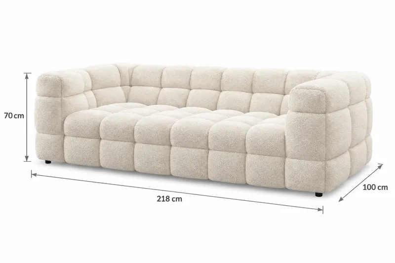 Elise 3-seters boblete sofa - Beige - Møbler - Sofaer - Sofa 3 seter