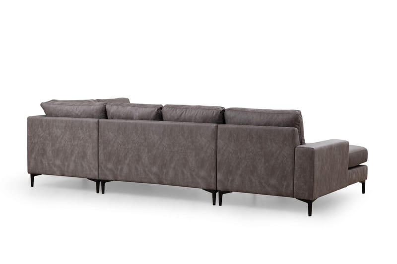 Svanabyn Sofa m. Divan og Sjeselong 4-seter - Antrasitt - Møbler - Sofaer - U-sofa