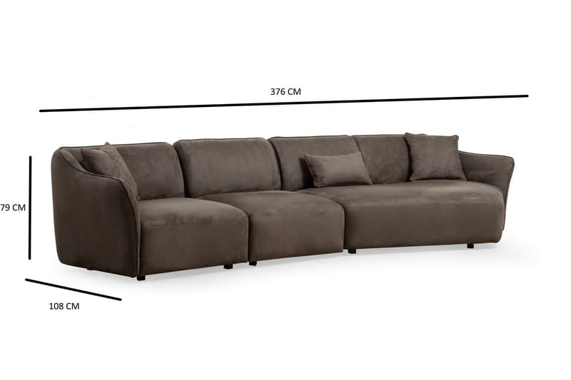 Damor Buet Sofa 4-seter - Brun - Møbler - Sofaer - 4 seter sofa