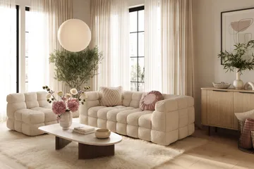 Elise 3-seters boblete sofa - Beige - Møbler - Sofaer - Sofa 3 seter