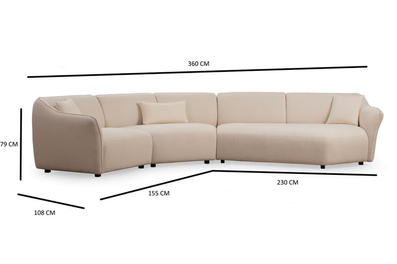 Damor Buet Sofa 4-seter - Beige - Møbler - Sofaer - 4 seter sofa