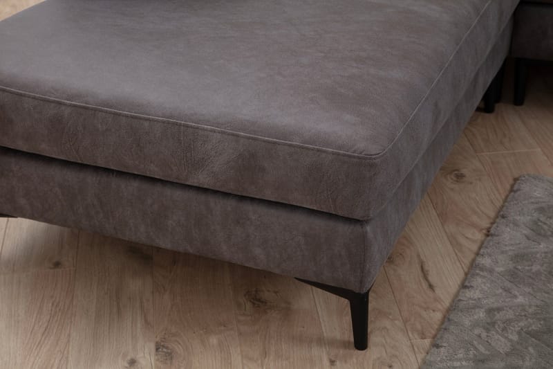 Svanabyn Sofa m. Divan og Sjeselong 4-seter - Antrasitt - Møbler - Sofaer - U-sofa
