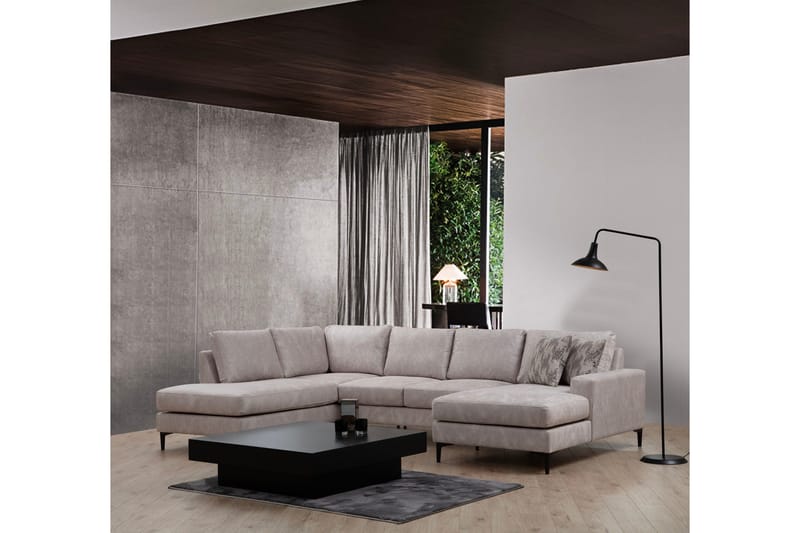 Svanabyn Sofa m. Divan og Sjeselong 4-seter - Beige - Møbler - Sofaer - U-sofa