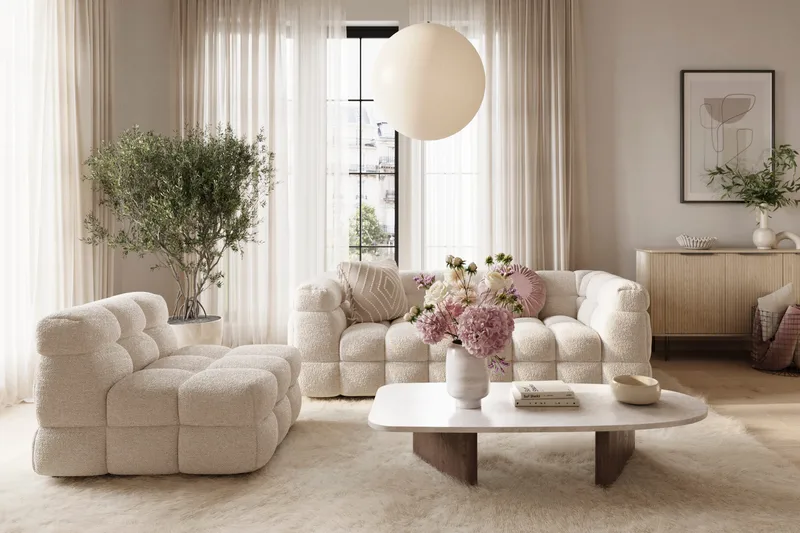 Elise 3-seters Sofa - Beige Teddy - Møbler - Sofaer - Sofa 3 seter