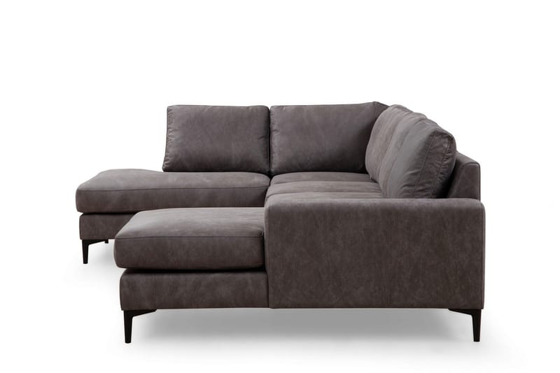 Svanabyn Sofa m. Divan og Sjeselong 4-seter - Antrasitt - Møbler - Sofaer - U-sofa