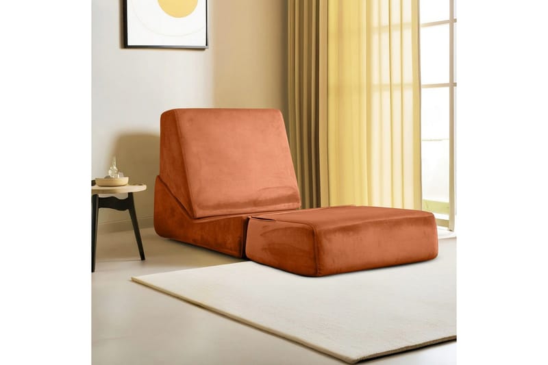 1-seters Sovesofa Dorielton Konvertibel Appelsin - Appelsin - Møbler - Sofaer - Sovesofaer