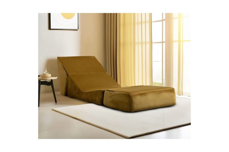 1-seters Sovesofa Dorielton Konvertibel Sennep - Sennep - Møbler - Sofaer - Sovesofaer