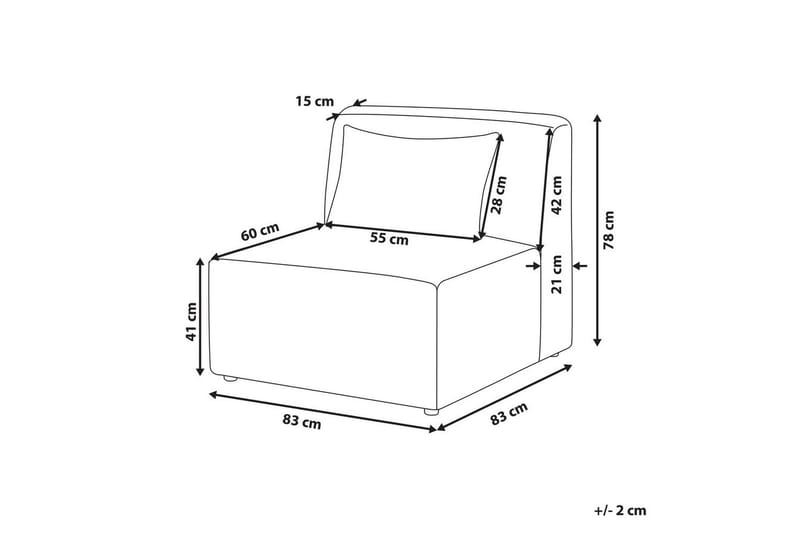 1-sitssektion Beliani Lemvig Beige Green - Møbler - Sofaer - Modulsofaer - Midtmodul