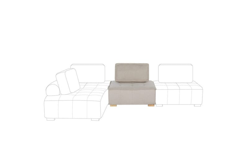 1-sitssoffa Beliani Tibro Beige, ljust trä Beige||Light colored wood - Møbler - Sofaer - Modulsofaer - Midtmodul