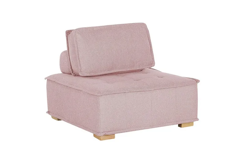 1-sitssoffa Beliani Tibro Beige, ljust trä Blush Pink||Light colored wood - Møbler - Sofaer - Modulsofaer - Midtmodul