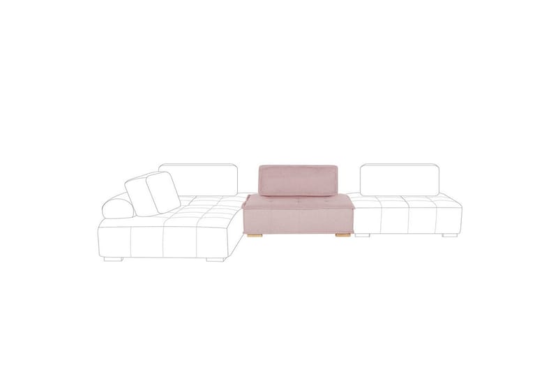 1-sitssoffa Beliani Tibro Beige, ljust trä Blush Pink||Light colored wood - Møbler - Sofaer - Modulsofaer - Midtmodul