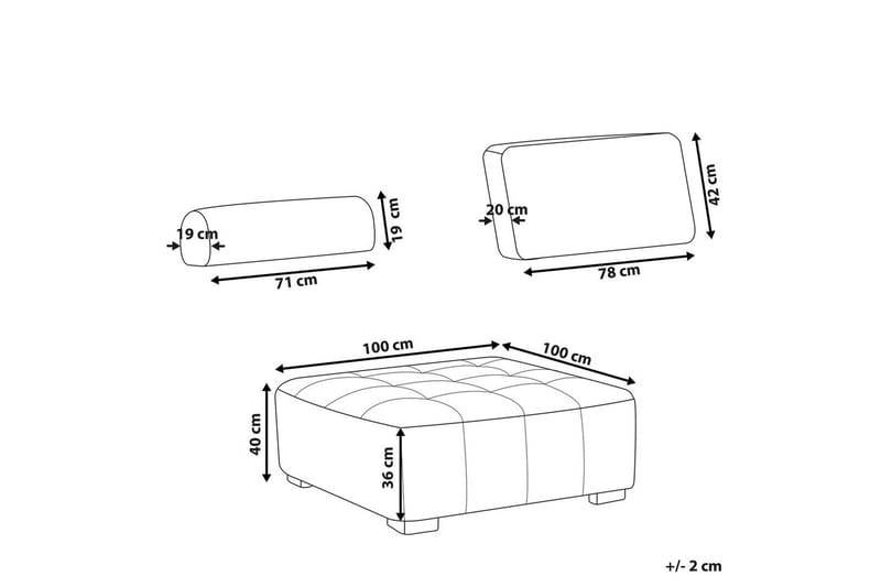1-sitssoffa Beliani Tibro Beige, ljust trä Grey - Grå - Møbler - Sofaer - Modulsofaer - Midtmodul