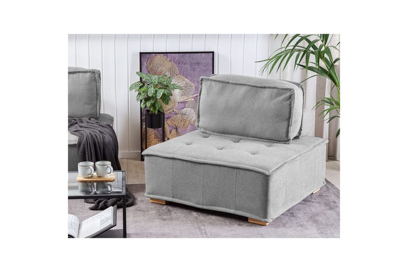 1-sitssoffa Beliani Tibro Beige, ljust trä NO_BRAND Grey - Grå - Møbler - Sofaer - Modulsofaer - Midtmodul