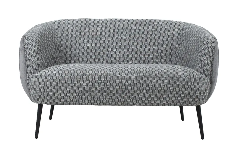 Accent 2-seter Dyp Sofa i Stoff med Metallben, Grå