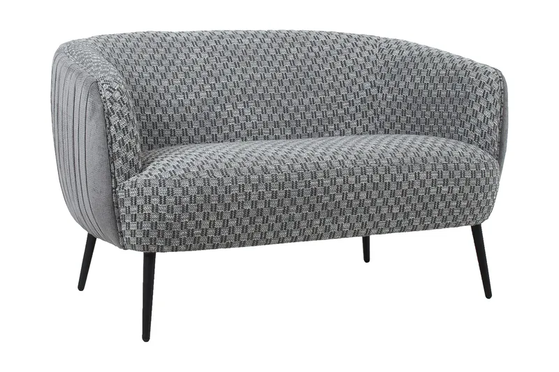 Accent 2-seter Dyp Sofa i Stoff med Metallben - Grå - Møbler - Sofaer - 2 seter sofa