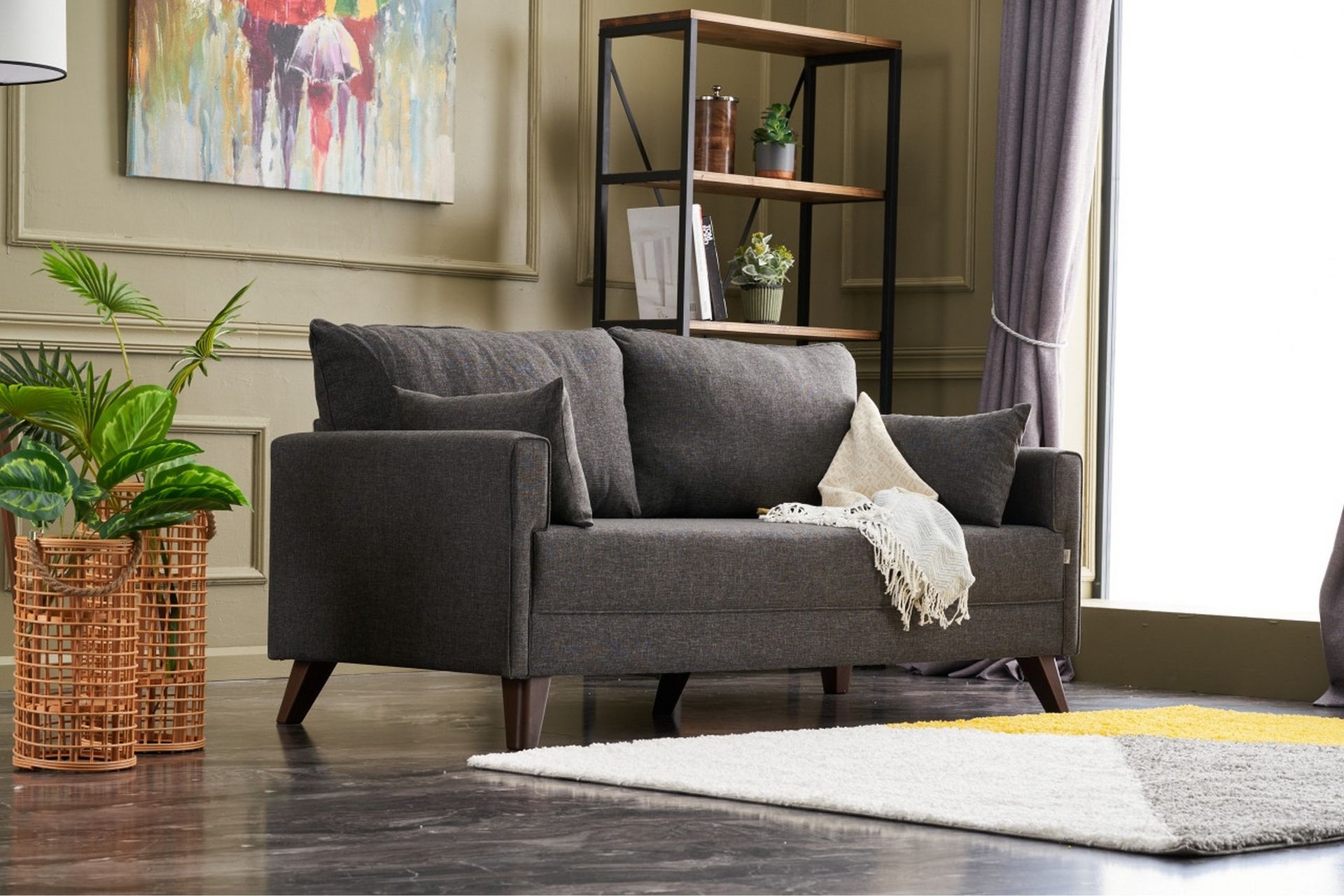 Antigua 2-seters Sofa - Anstrasitt/Natur - Møbler - Sofaer - 2 seter sofa