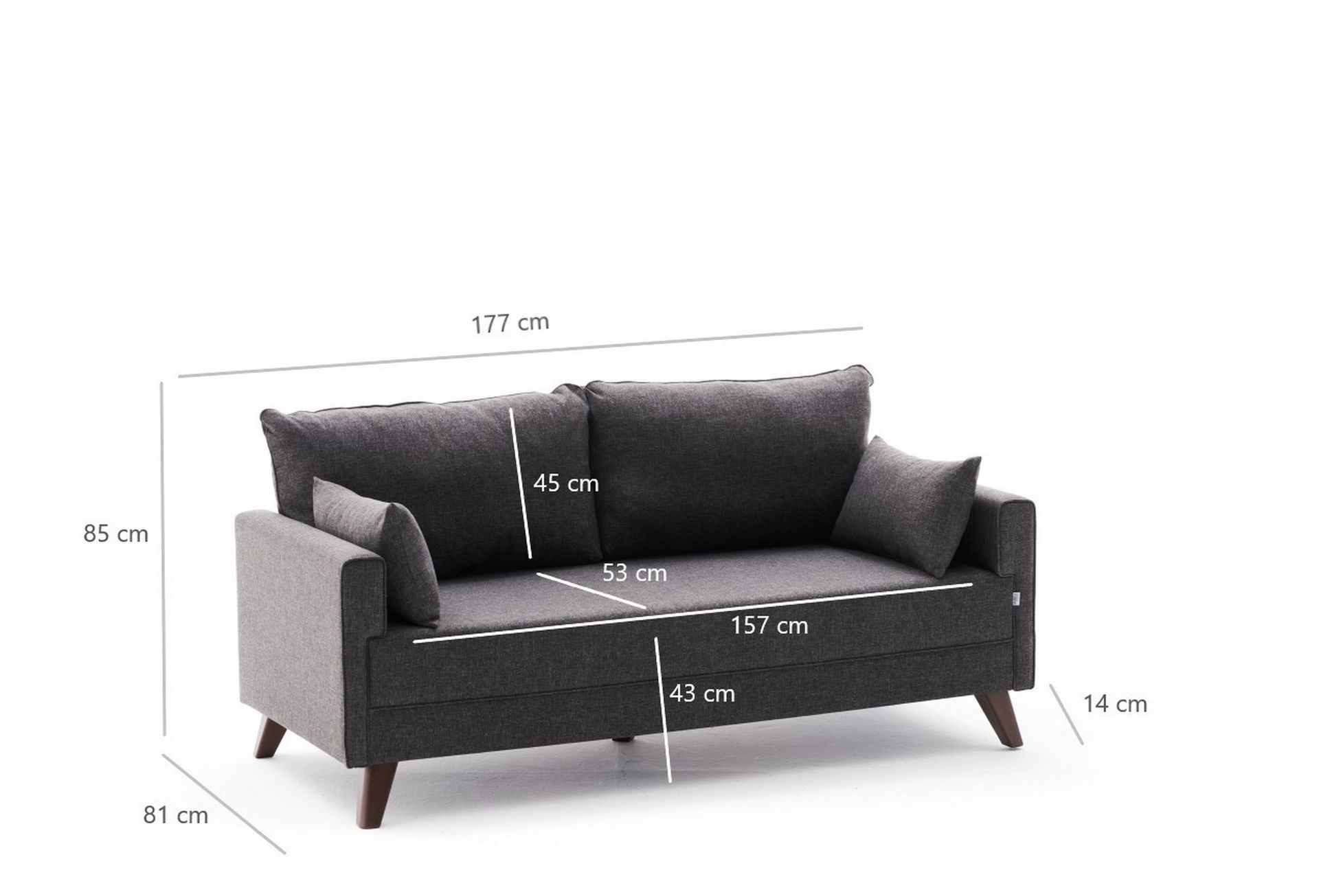 Antigua 2-seters Sofa - Anstrasitt/Natur - Møbler - Sofaer - 2 seter sofa