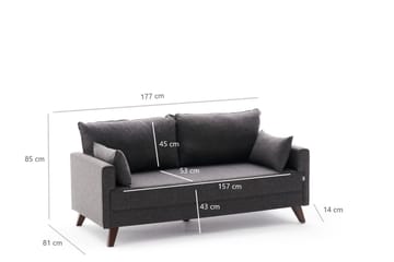 Antigua 2-seters Sofa - Anstrasitt/Natur - Møbler - Sofaer - 2 seter sofa