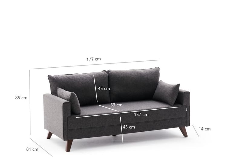 Antigua 2-seters Sofa - Anstrasitt/Natur - Møbler - Sofaer - 2 seter sofa