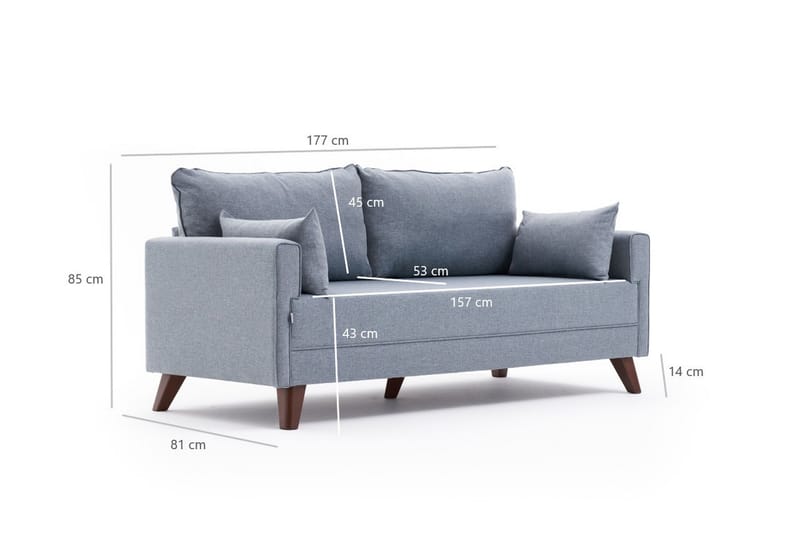 Antigua 2-seters Sofa - Blå/Natur - Møbler - Sofaer - 2 seter sofa