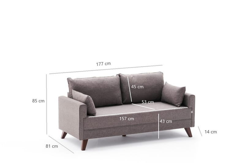 Antigua 2-seters Sofa - Brun/Natur - 2 seter sofa