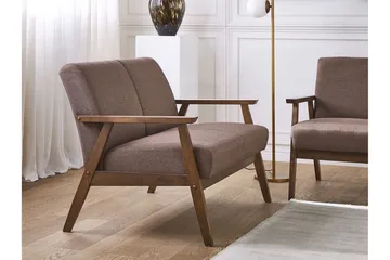 Asnes 2-seter Sofa i Stoff med Treramme - Brun - Møbler - Sofaer - 2 seter sofa