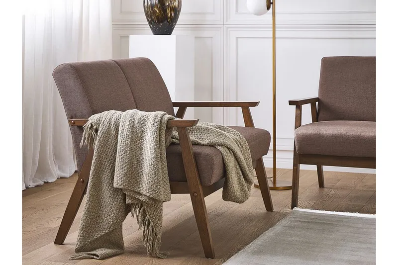 Asnes 2-seter Sofa i Stoff med Treramme - Brun - Møbler - Sofaer - 2 seter sofa