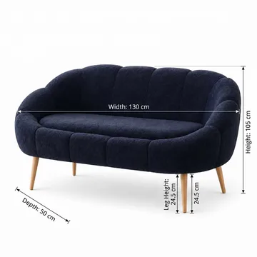 2-seters sofa Atelier Del Sofa Lida (130 x 105 x 50 cm) Antrasitt - Antrasitt - Møbler - Sofaer - 2 seter sofa