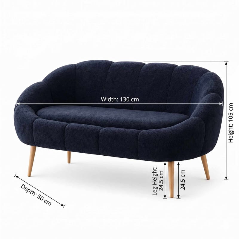 2-seters sofa Atelier Del Sofa Lida (130 x 105 x 50 cm) Antrasitt - Antrasitt - Møbler - Sofaer - 2 seter sofa